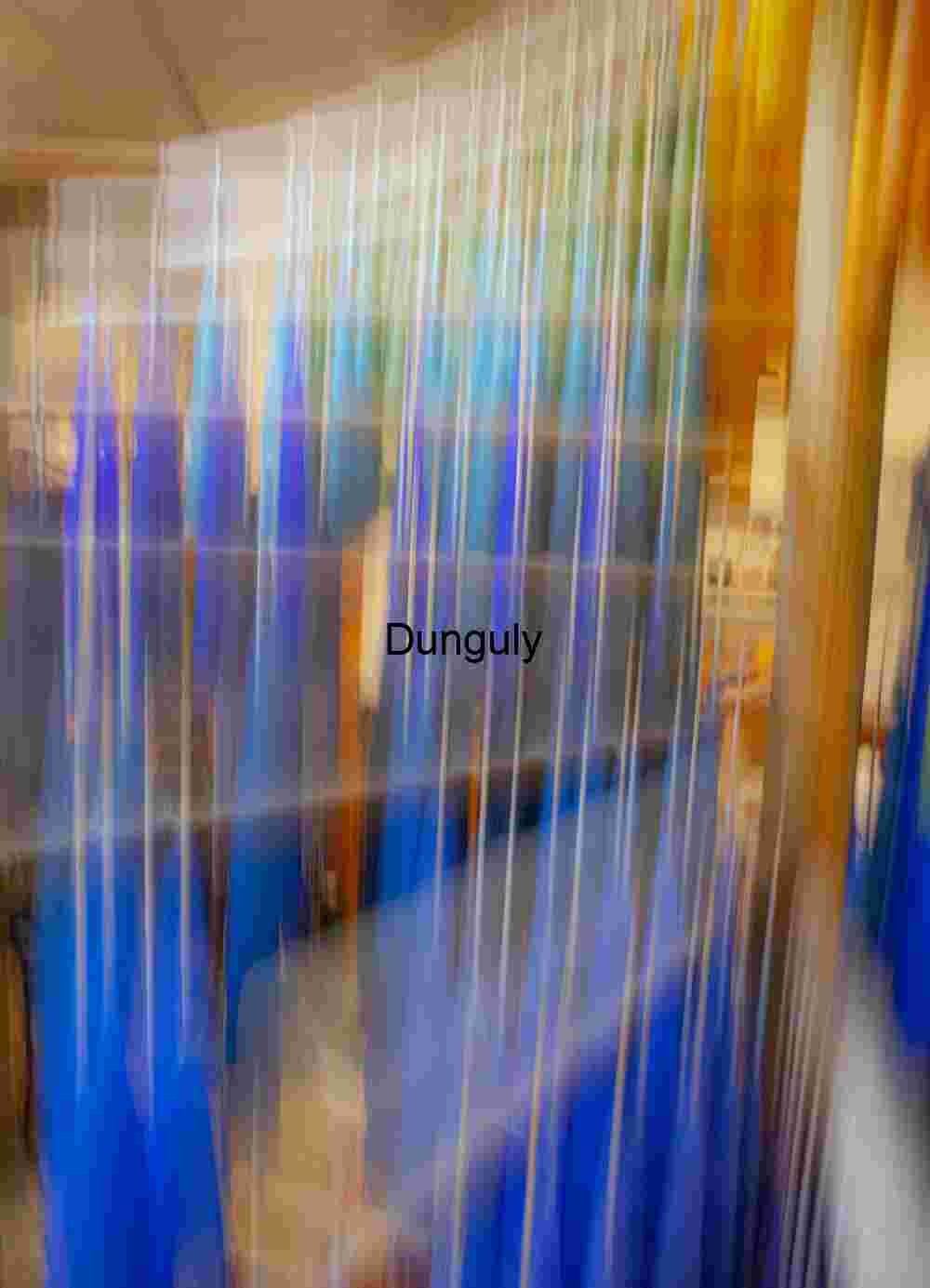 Motion Blur Candles Art Print | Abstract Blue & Gold Vertical