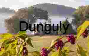 Orchard House with early morning mist; John C. Campbell Folk School