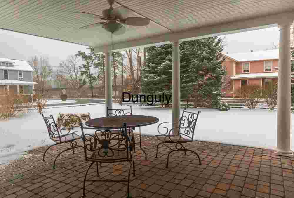 Parker House patio in snow; GAP trail