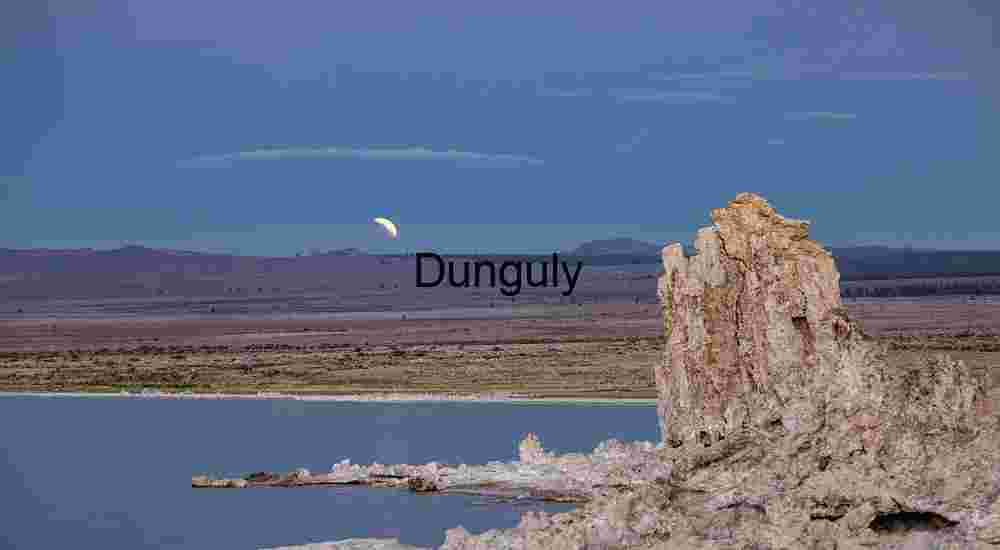 Mono Lake Tufa Partially Eclipsed Moonrise Landscape