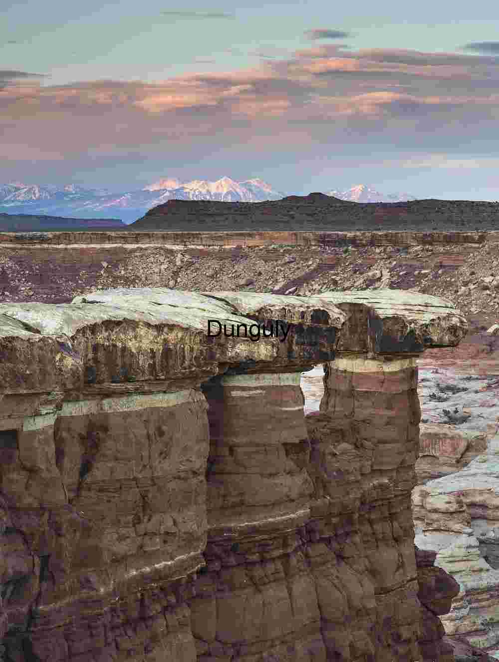 Pillars of Hercules, Canyonlands NP Sunset on La Sal Mts