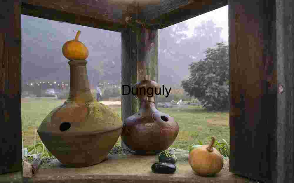Pots and gourds in the Gazebo; John C. Campbell Folk School