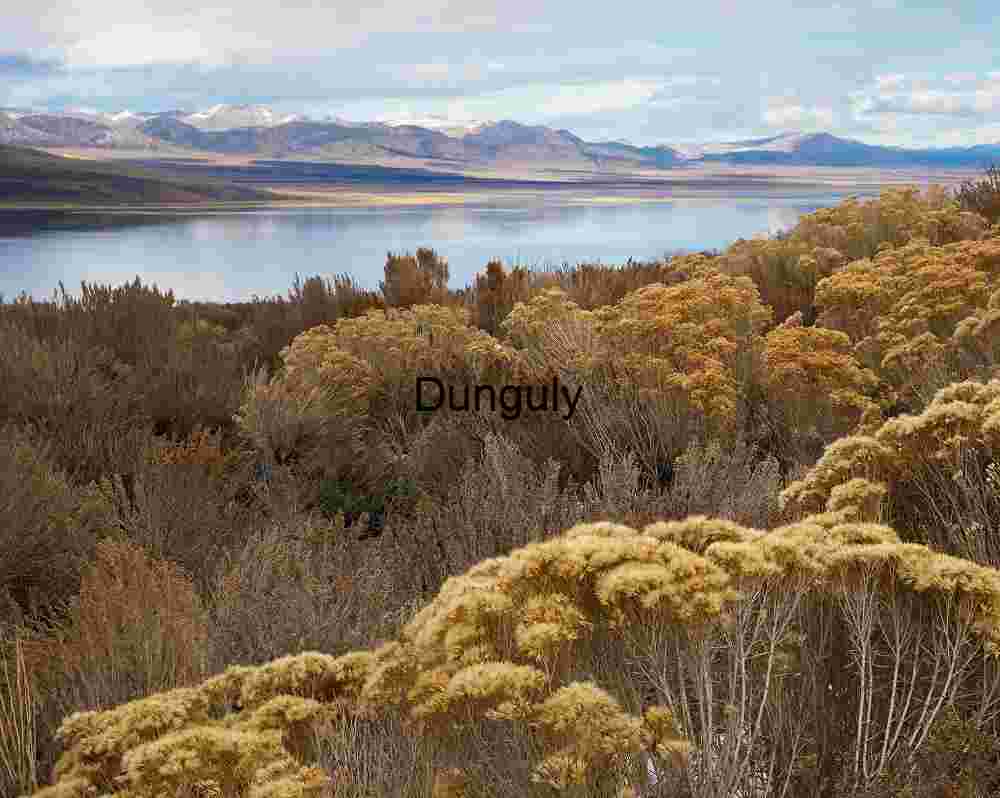 Close- Mono Lake Tufa Sunset Panorama - Red Glowing Pinnacles