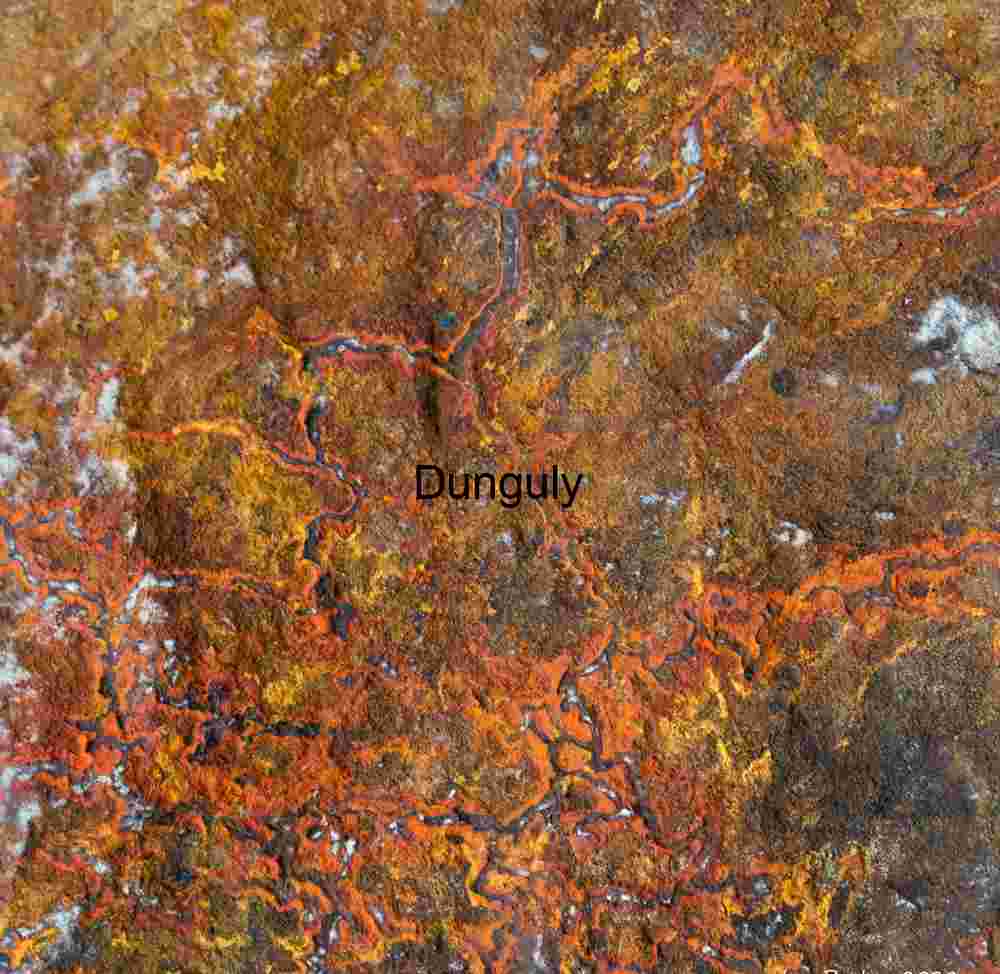 Red lichen on rock; GAP trail