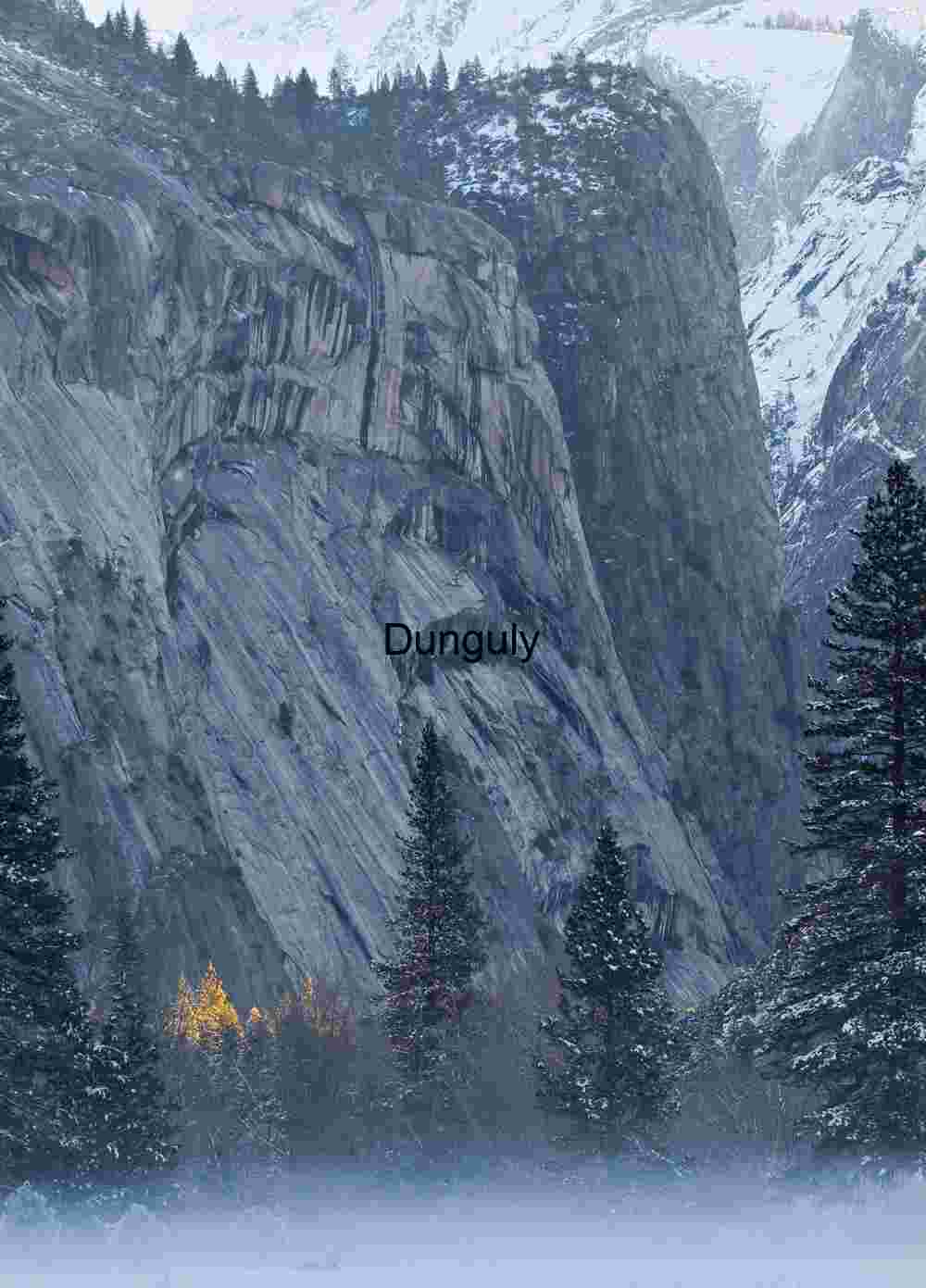 Winter Fog and Royal Arches Granite, Yosemite Valley
