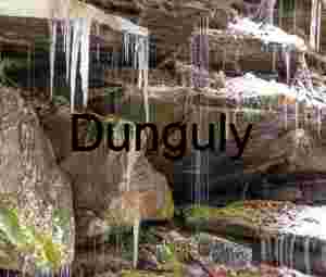 Small waterfall with icicles; GAP trail