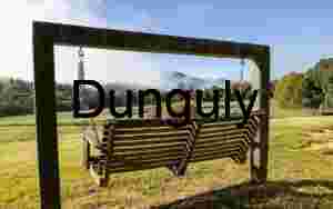 Rustic Wooden Swing Chair in Misty North Carolina Mountains
