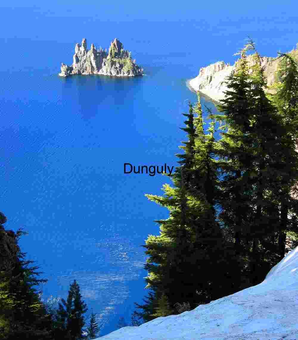 Phantom Ship Crater Lake ∣ Deep Blue Water & Pine Trees