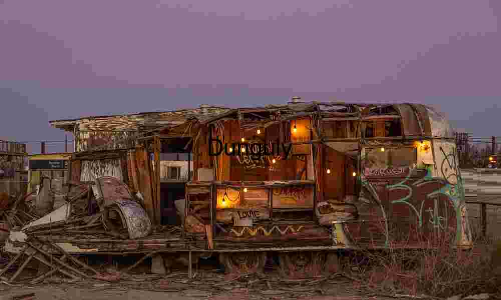 Bombay Beach Art Installation at Twilight: Decay & Light