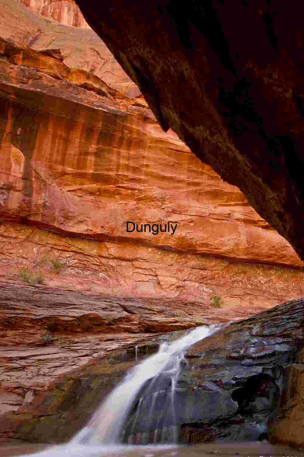 Waterfall from alcove, Coyote Gulch, Escalante