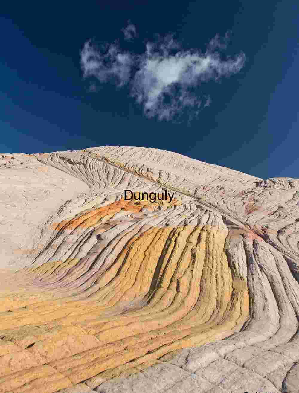 Yellow Rock swirls and lone cloud