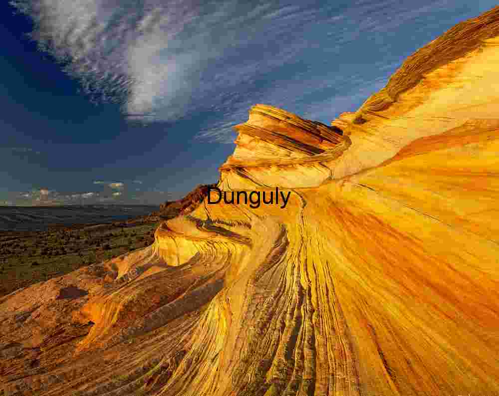 Yellow wave, stitched high-res panorama; Paw Hole, South Coyote Buttes