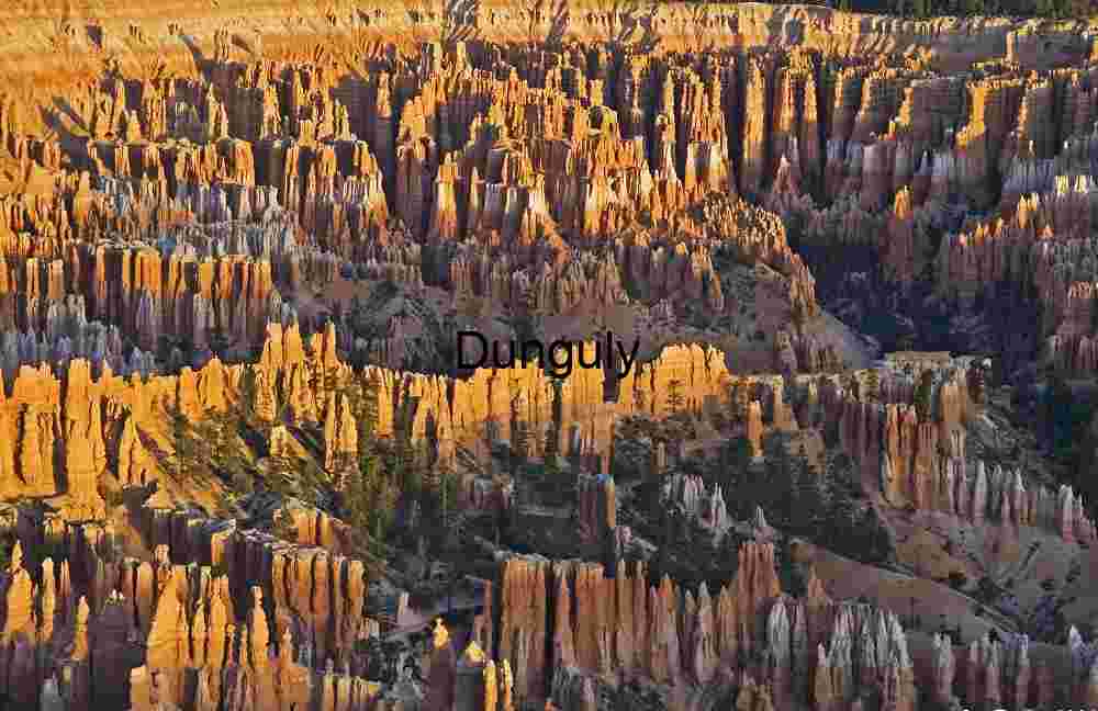 Golden Sunrise on Bryce Canyon Hoodoos, Utah Landscap