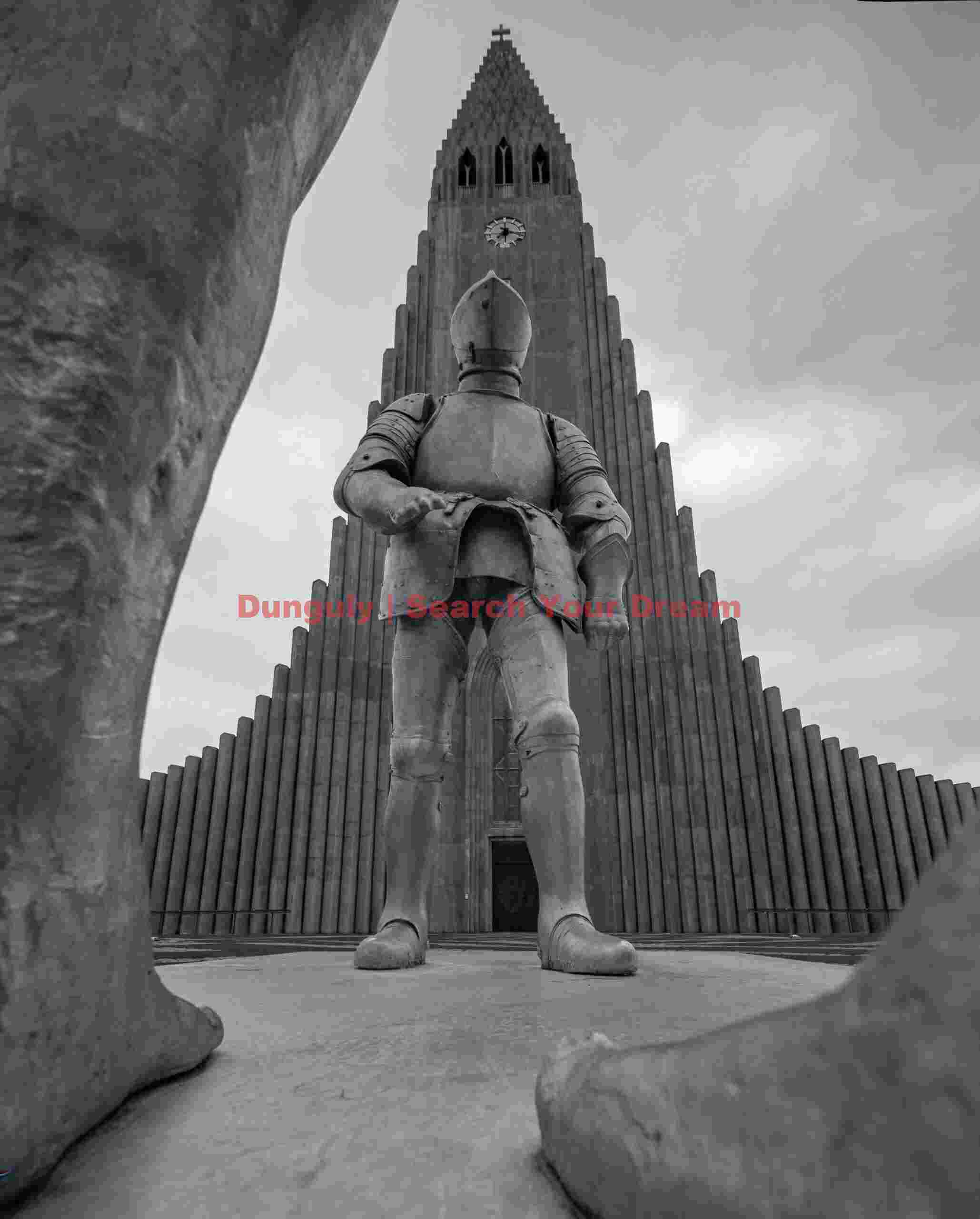 At the feet of the Hallgrimskirkja; Reykjavik