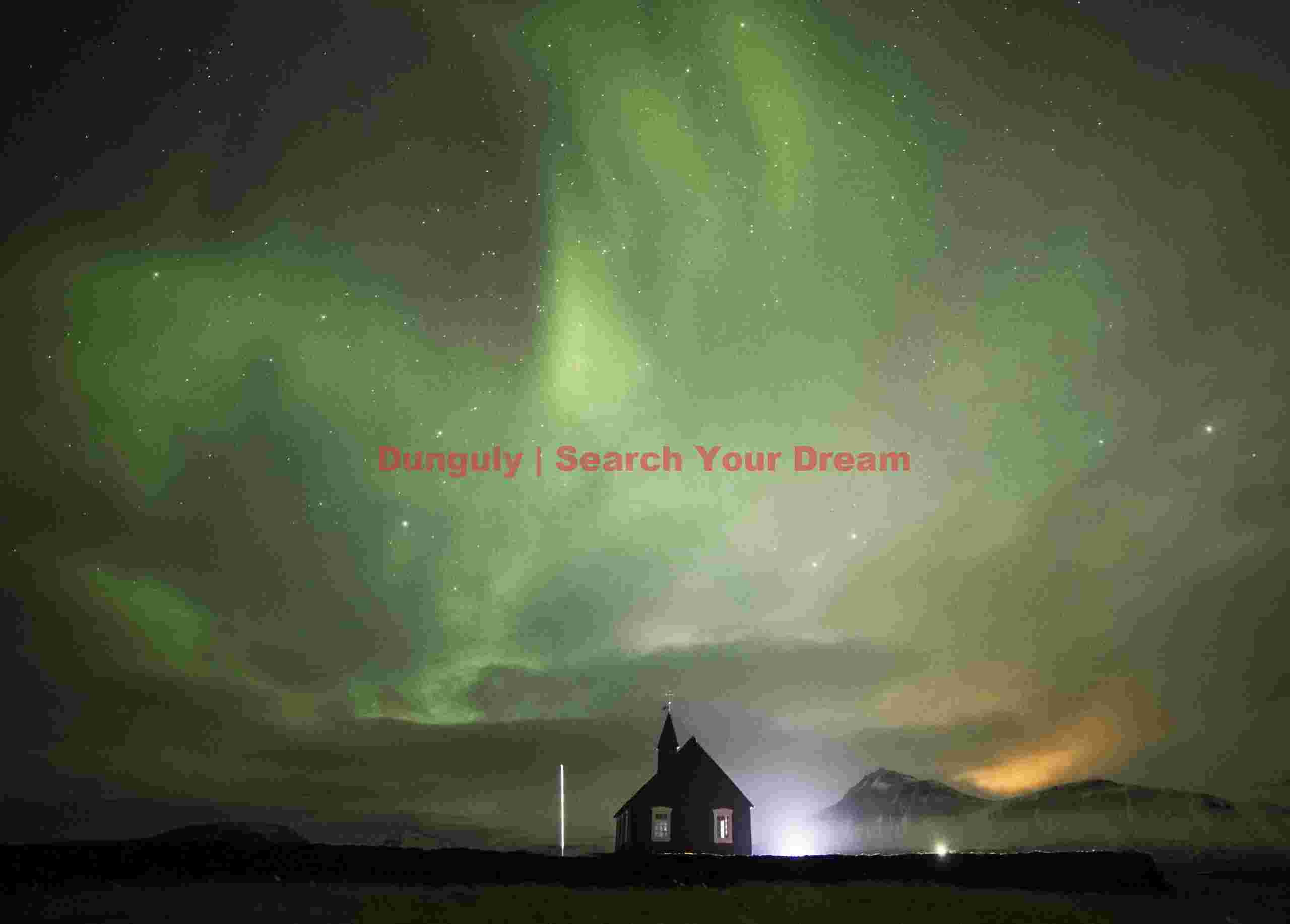 Floodlit Búðir Church Under Aurora's Green Veil