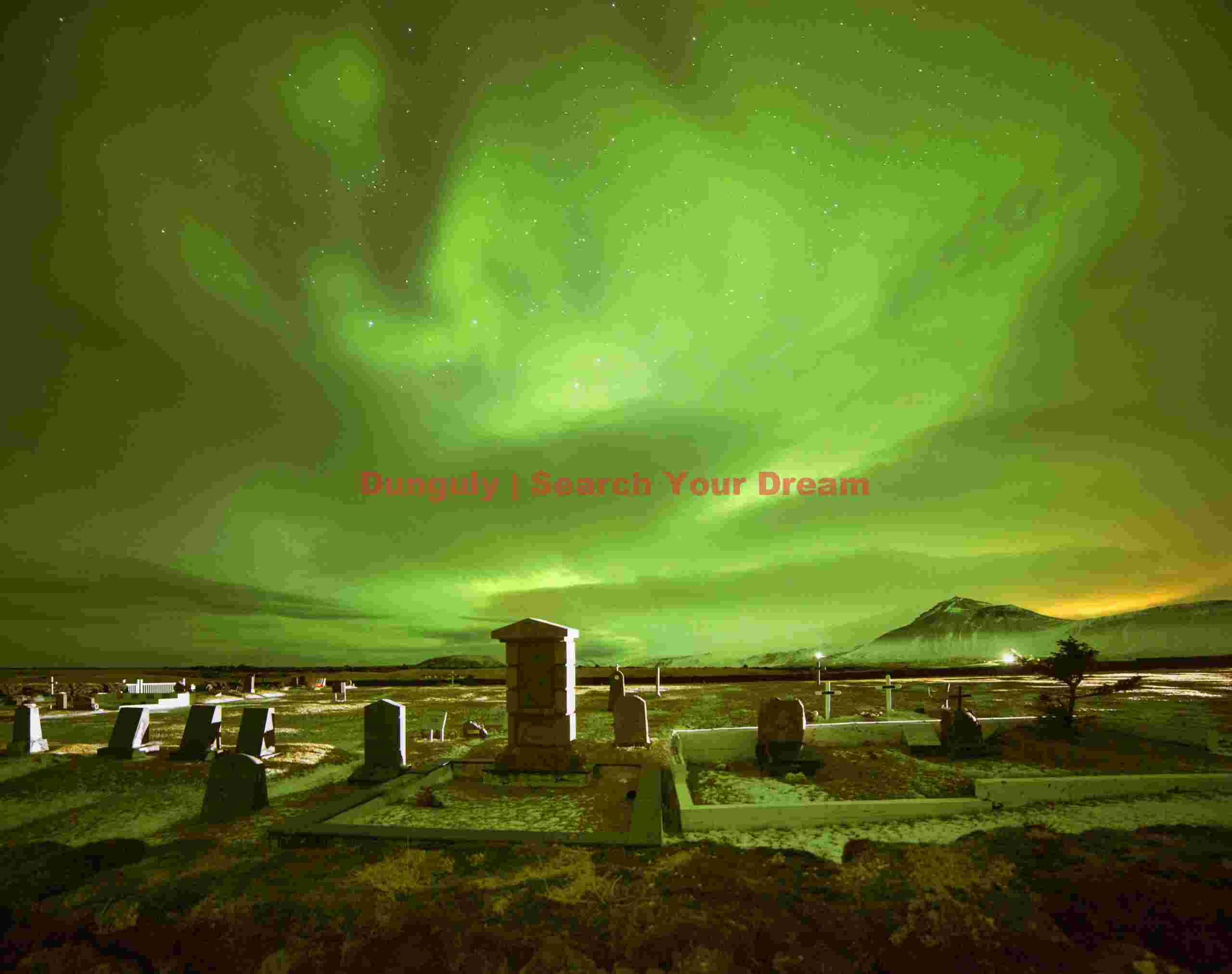 Aurora Dancing Above Búðir Church Graveyard