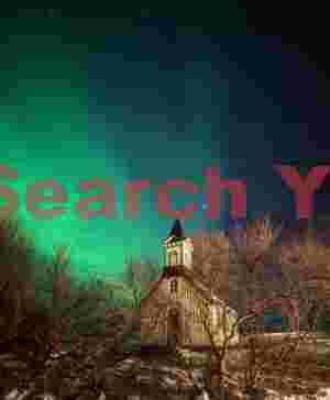 Aurora Over Trees And Church, Þingvellir, Iceland