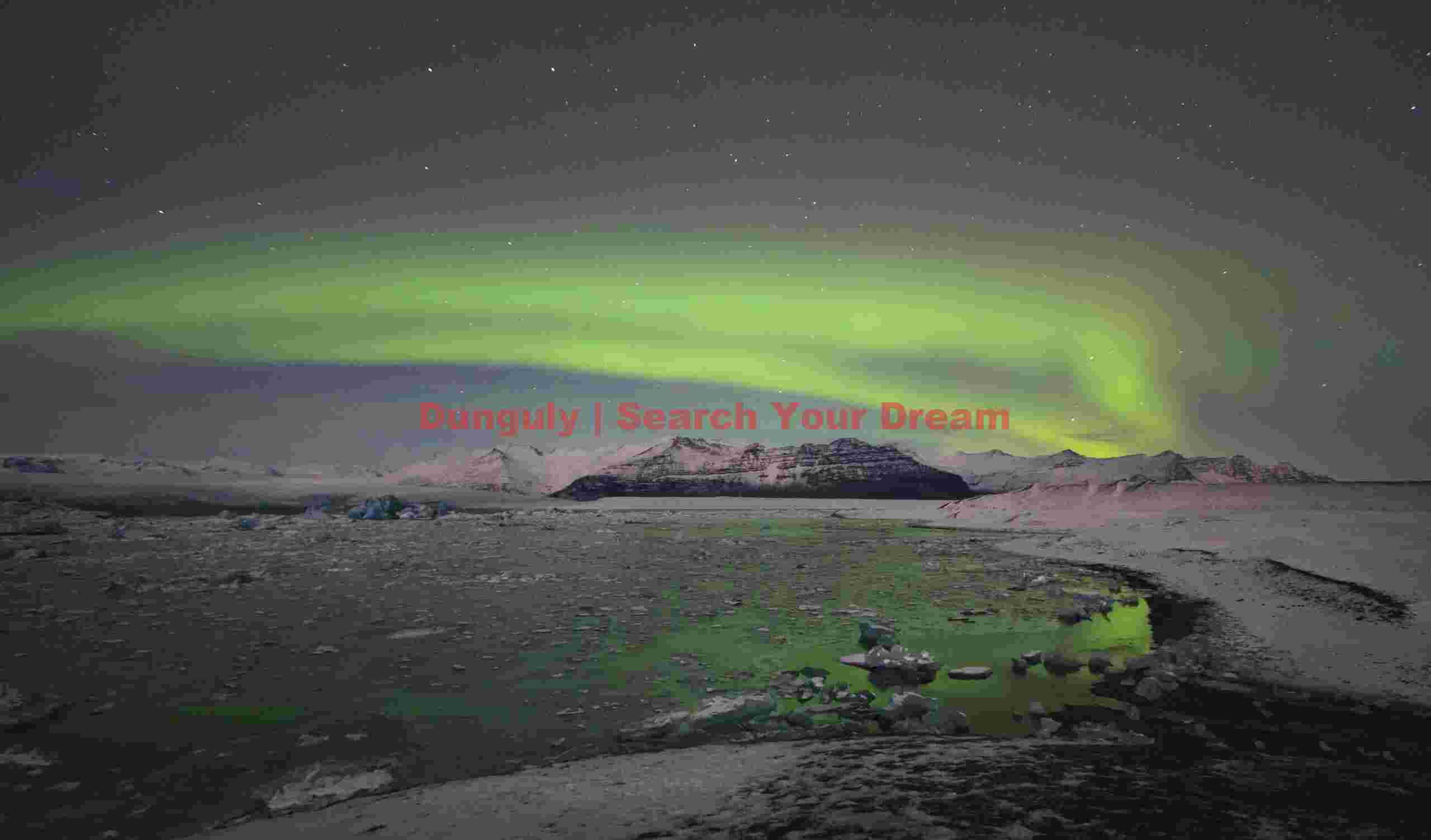Auroral Reflection In Jokulsarlon Lagoon