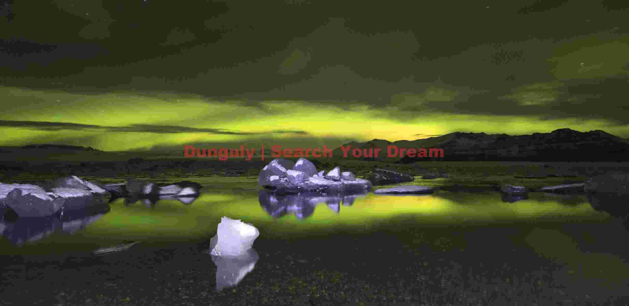 Auroral Reflection With Icebergs, Jokulsarlon