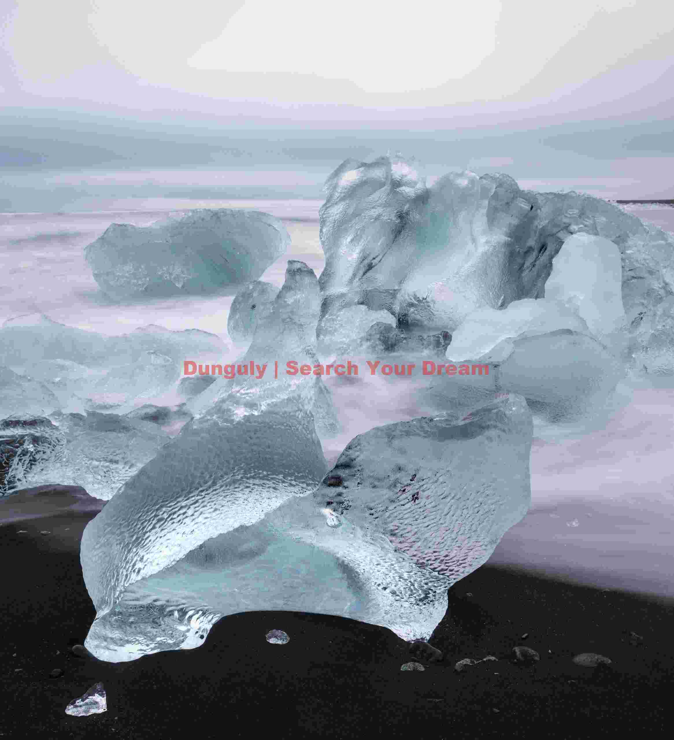 Glacial Ice Formation at Beached Jökulbergs, Jökulsárlón, Iceland