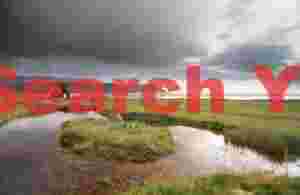 Church and pond; Rauðasandur, Westfjords