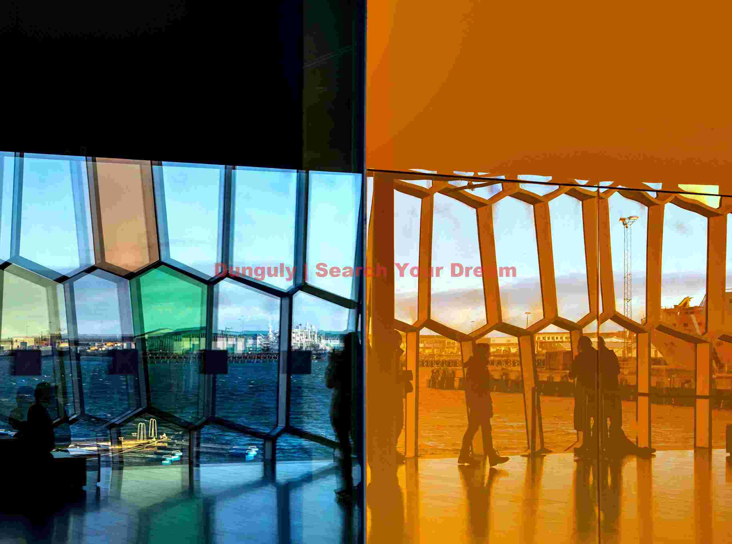 Color contrast; Harpa, Reykjavik