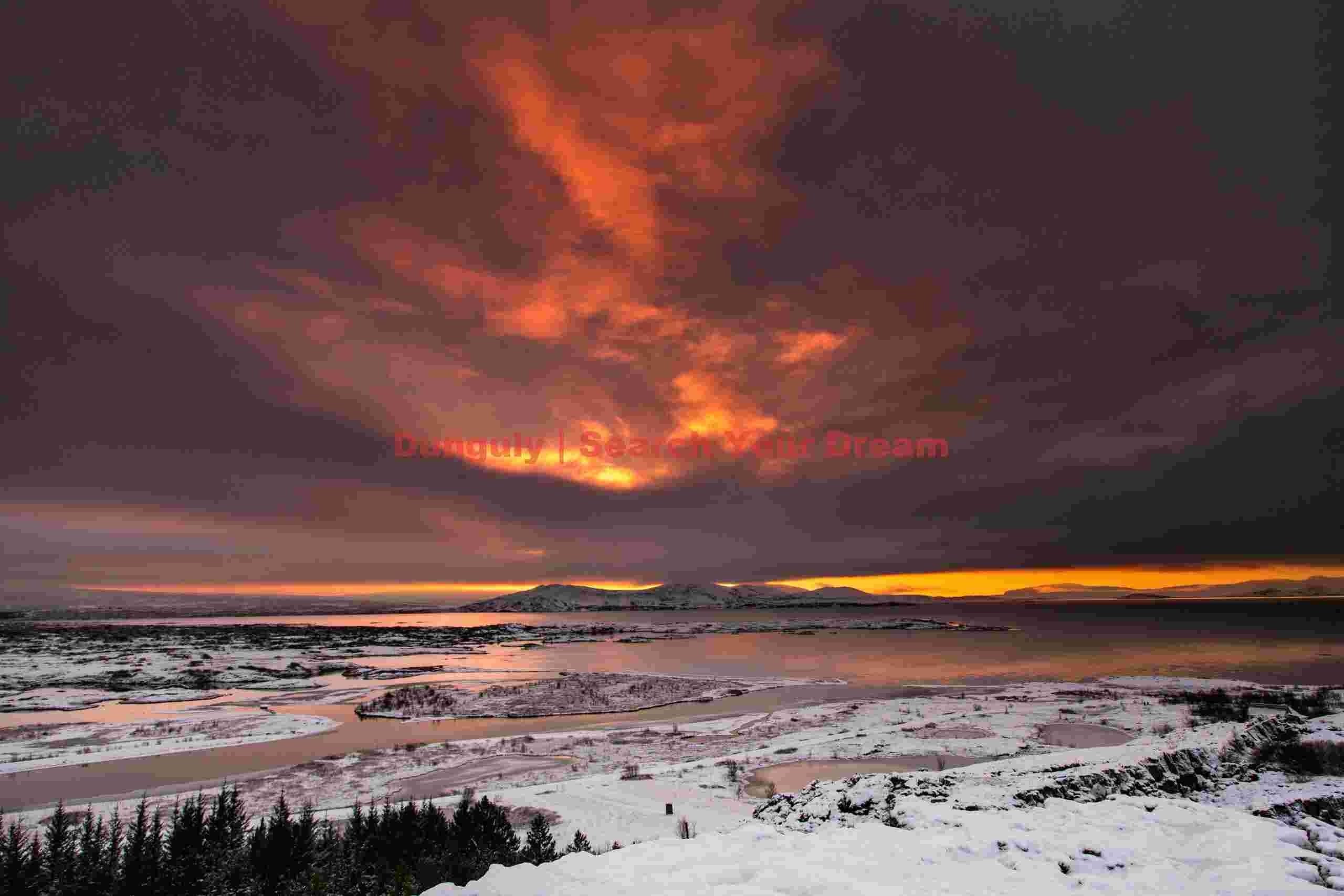 Glacial Ice Formation at Dramatic dawn