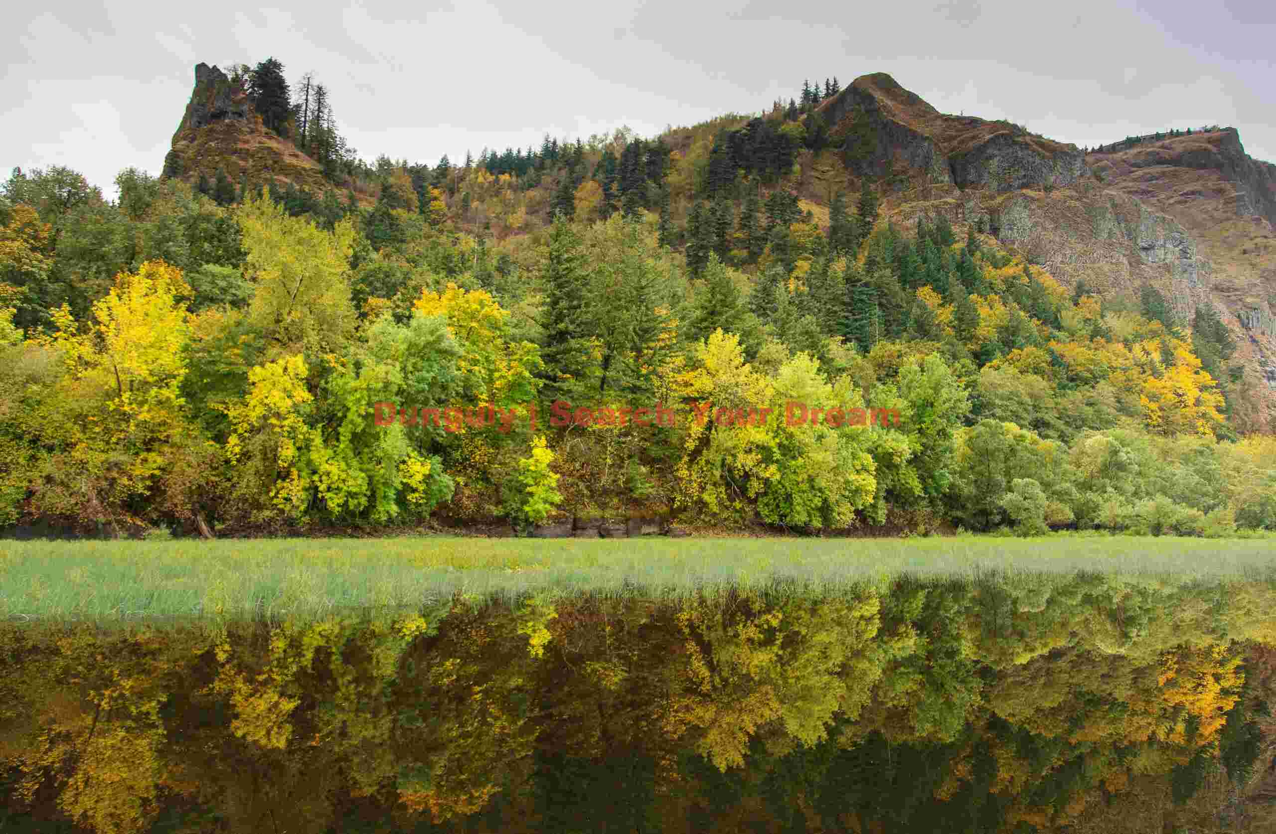 Fall Reflections, Columbia River Gorge, Oregon
