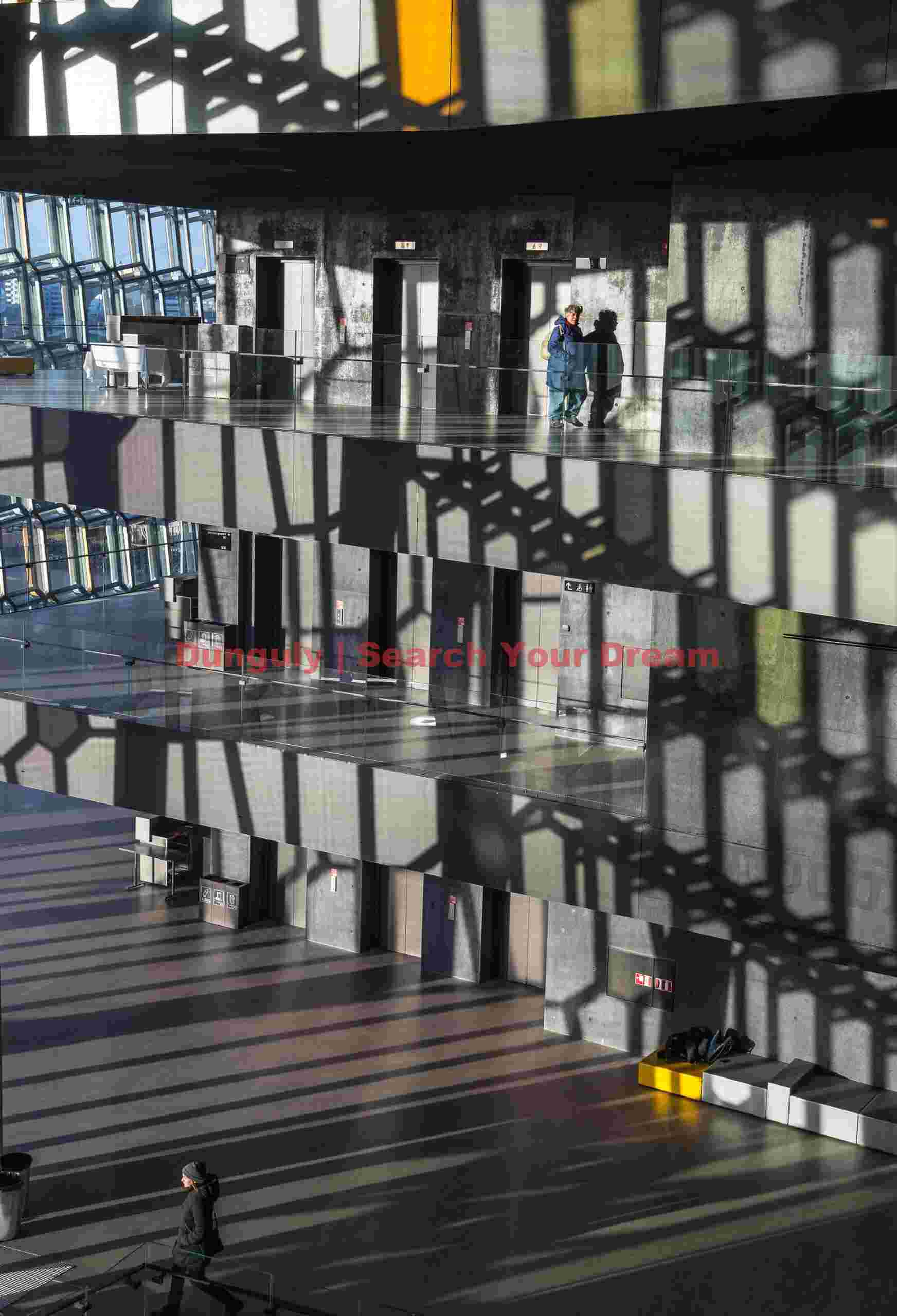 Figures on shadows; Harpa, Reykjavik
