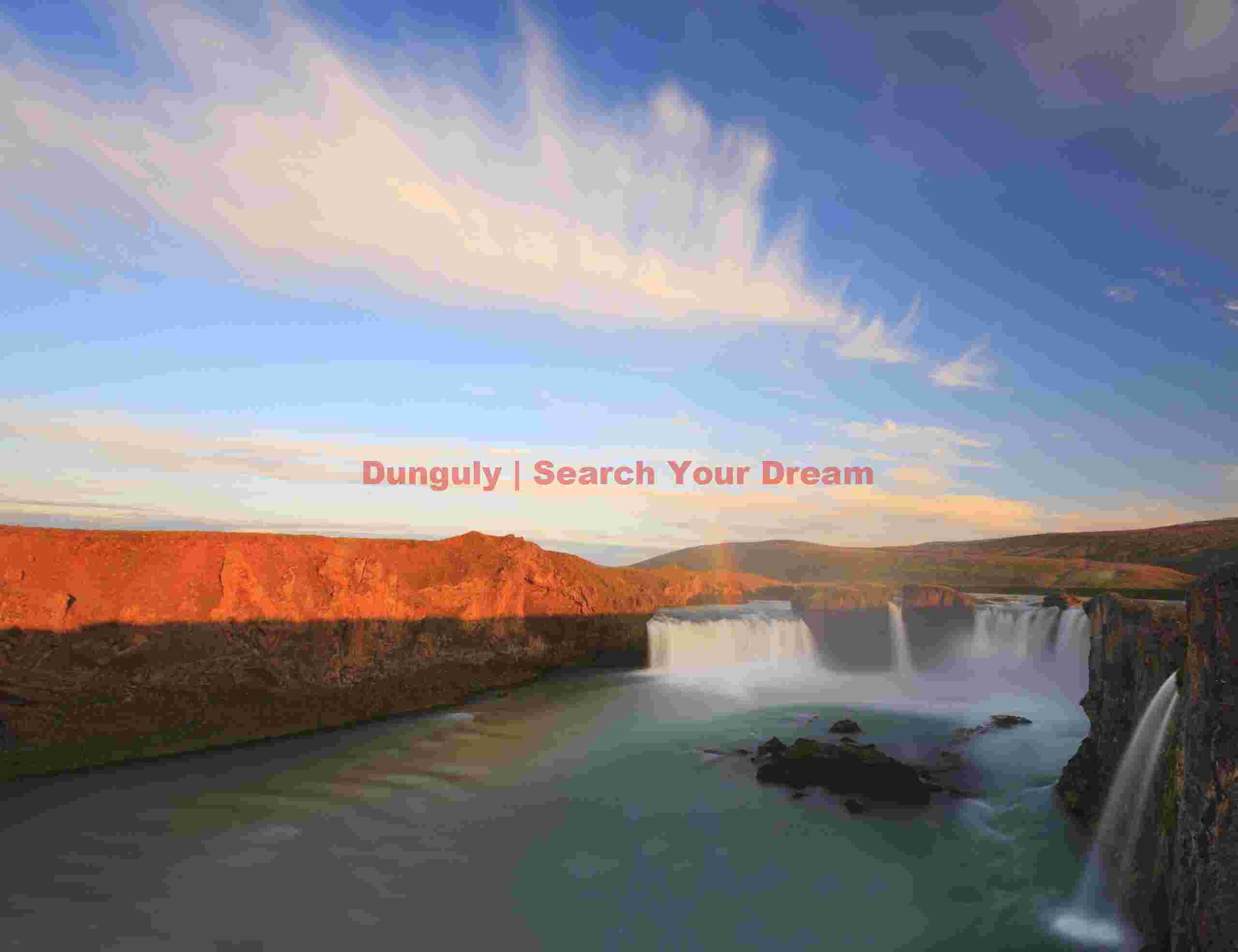 Godafoss, skyscape with rainbow