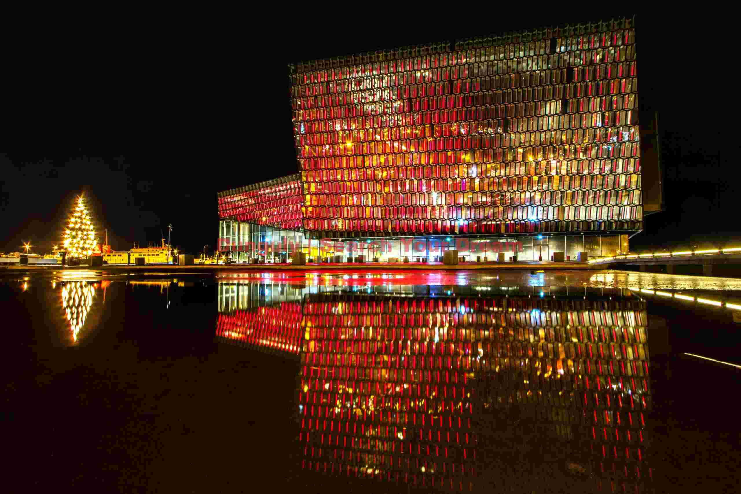 Harpa Concert Hall at night; Reykjavik
