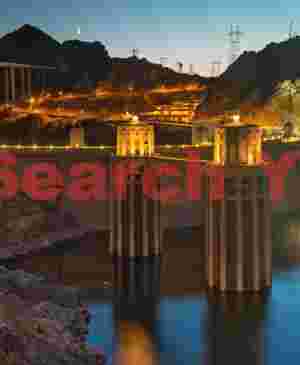 Intake Towers Dramatically Positioned High Above Water at Hoover Dam