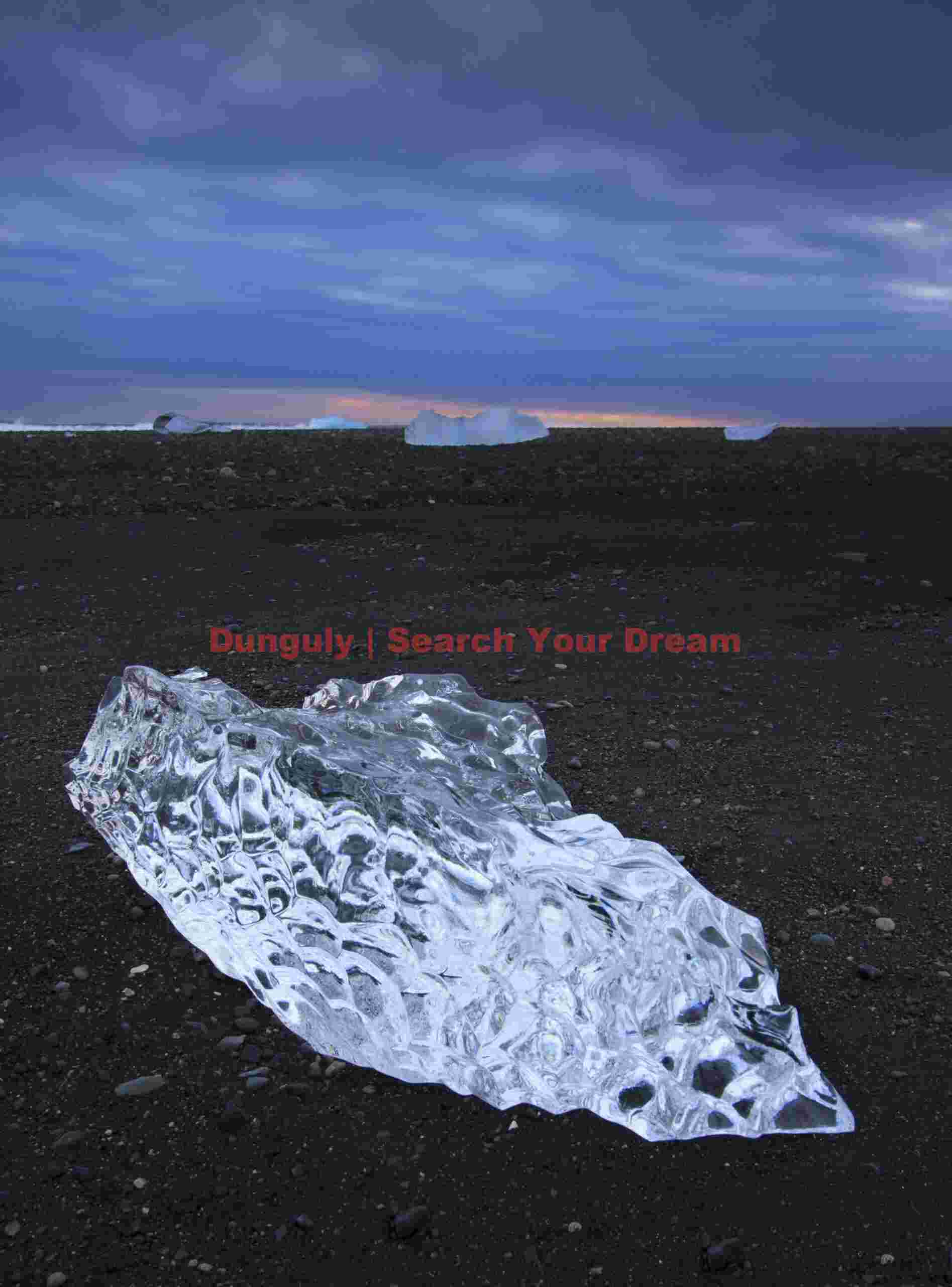 Glacial Ice Formation at Jewel on black sand