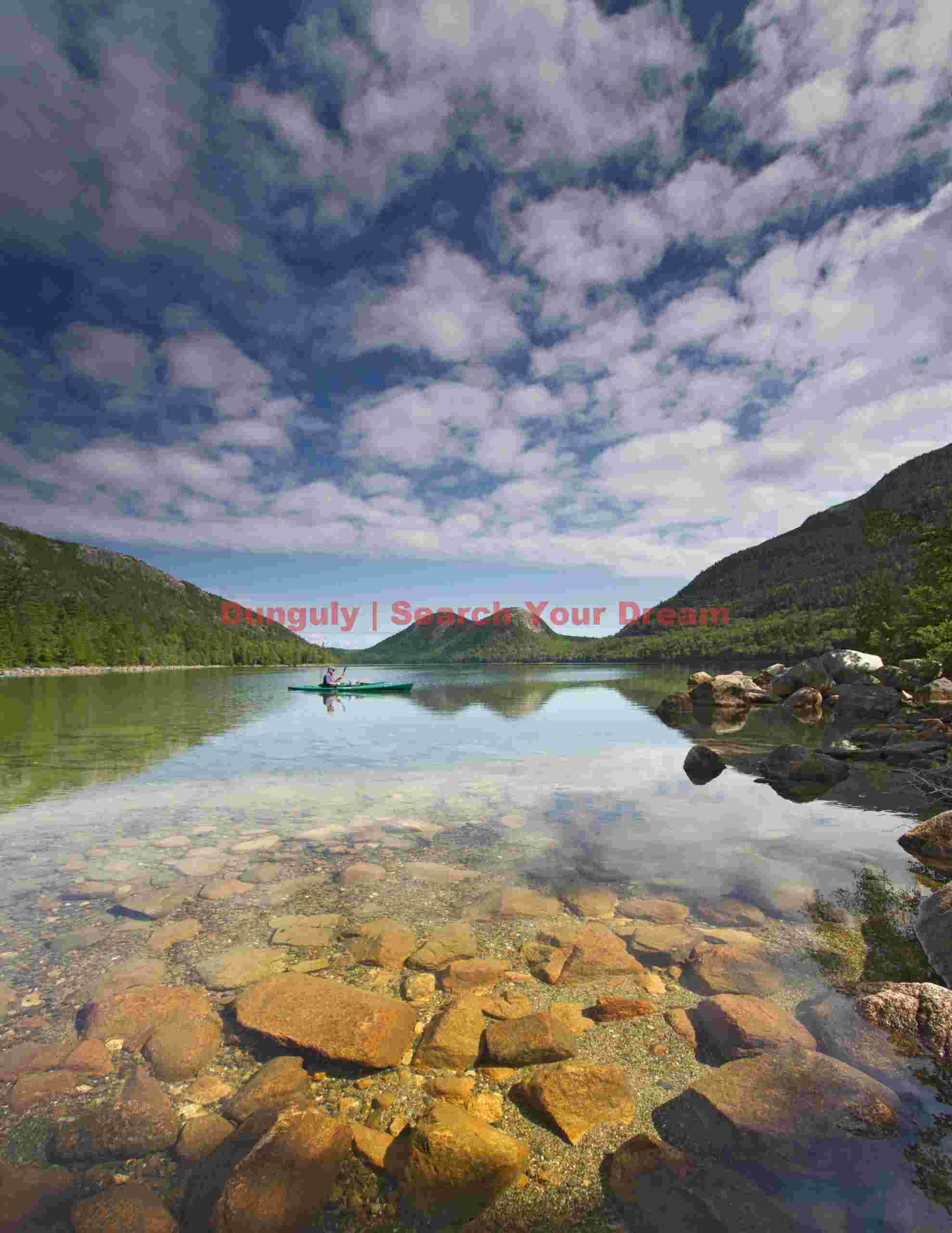 Jordan Pond Reflection - Mountain View from Acadia National Park