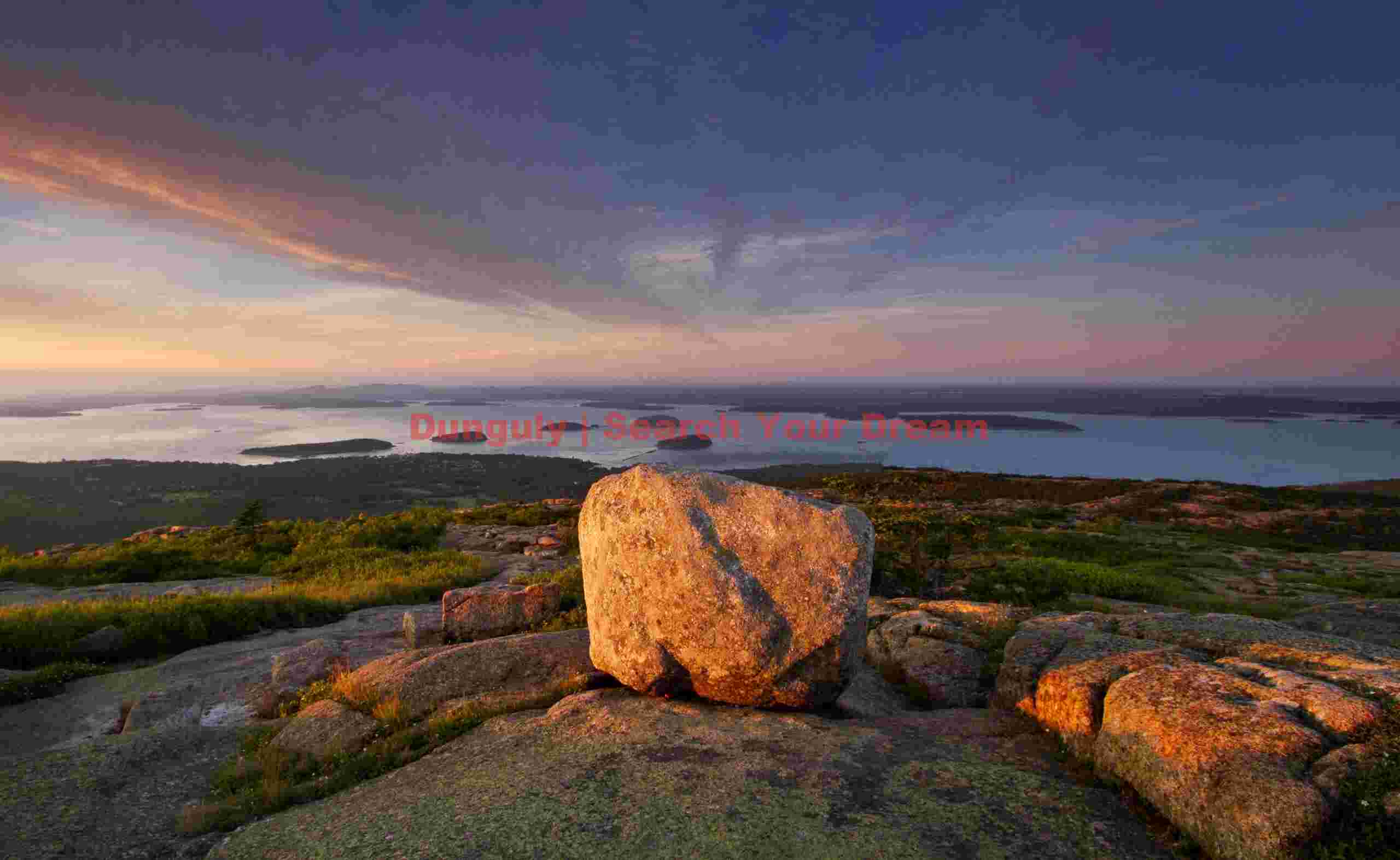 Last Light Illuminating Cadillac Mountain in Acadia