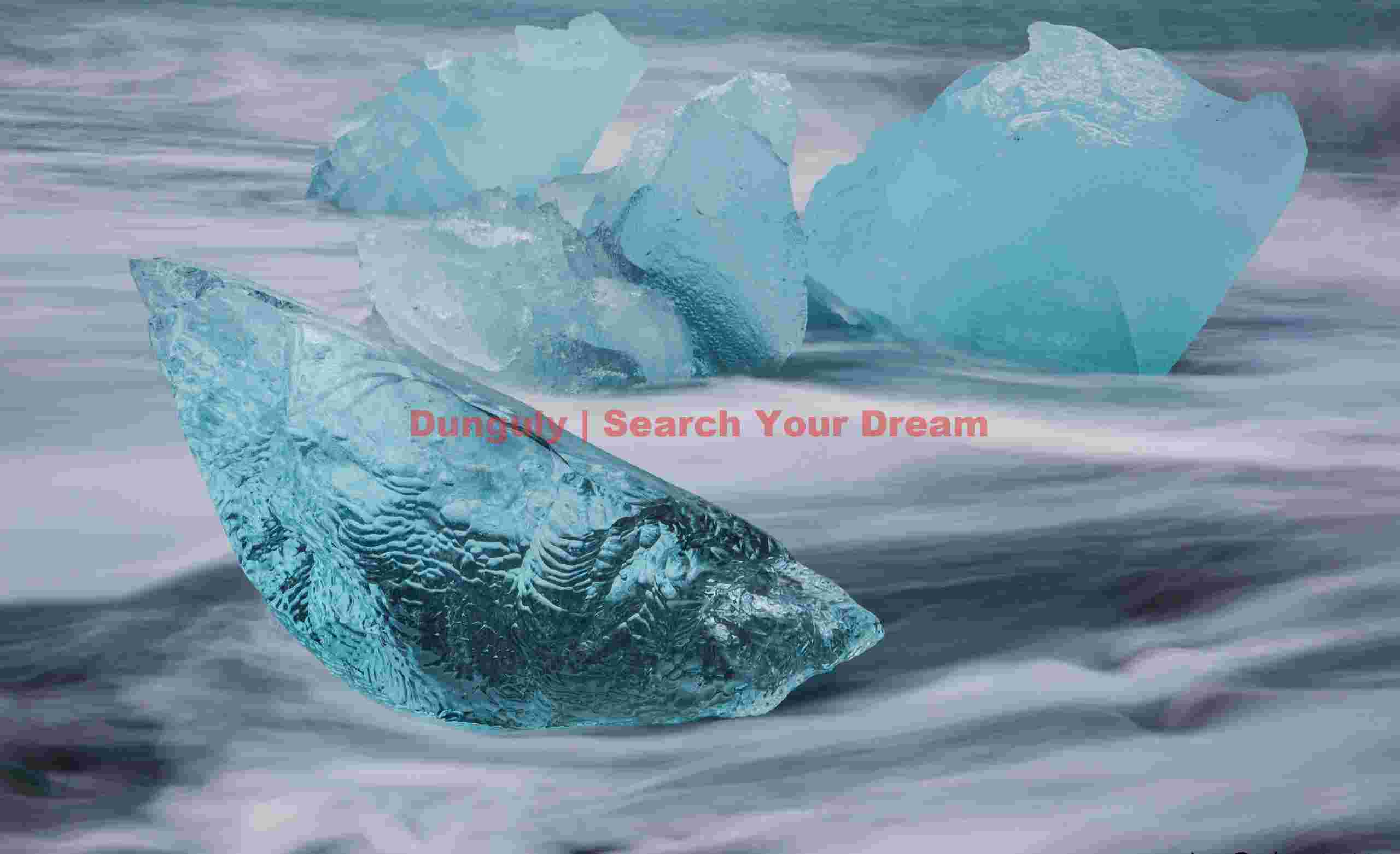 Glacial Ice Formation at Lead crystal Jokelberg, Jokulsa beach, South Iceland