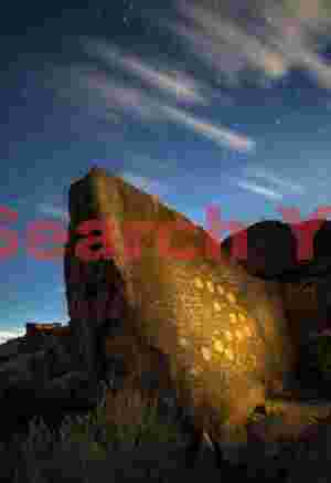 Light-Painted Thirteen Moons Petroglyph