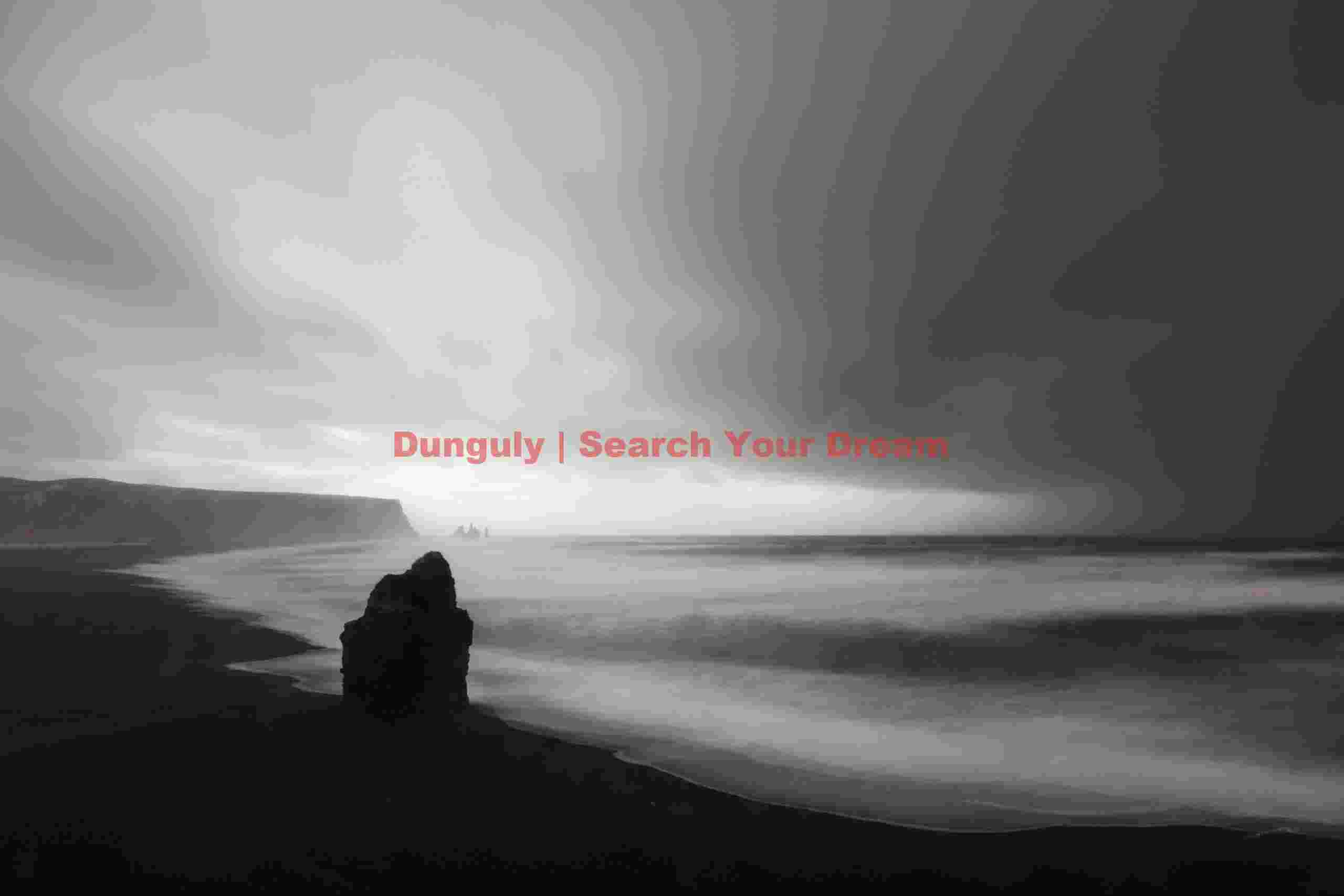 Long-exposure view of beach looking east from Dyrholaey; South Iceland