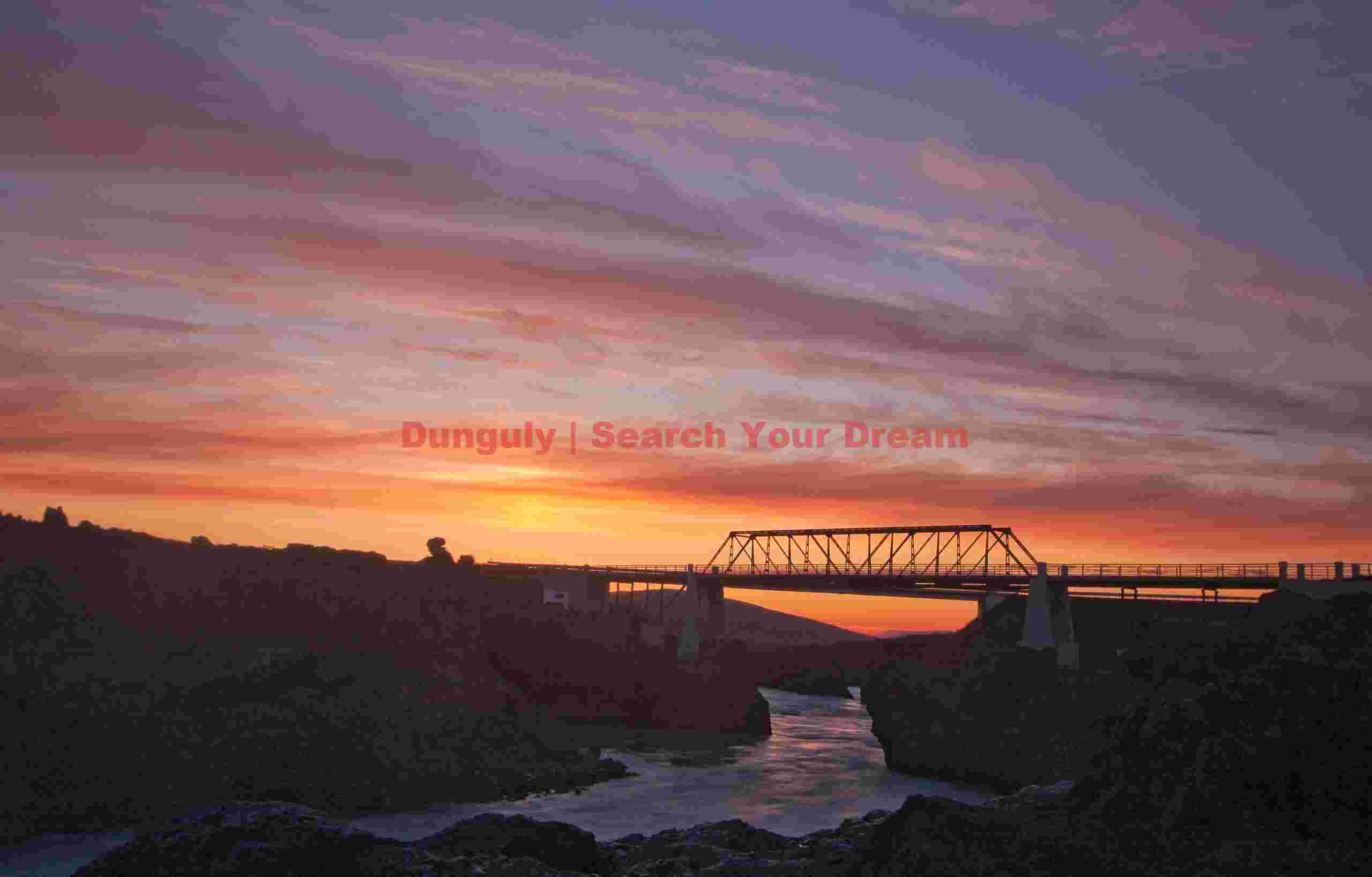Midnight sun, old bridge below Godafoss