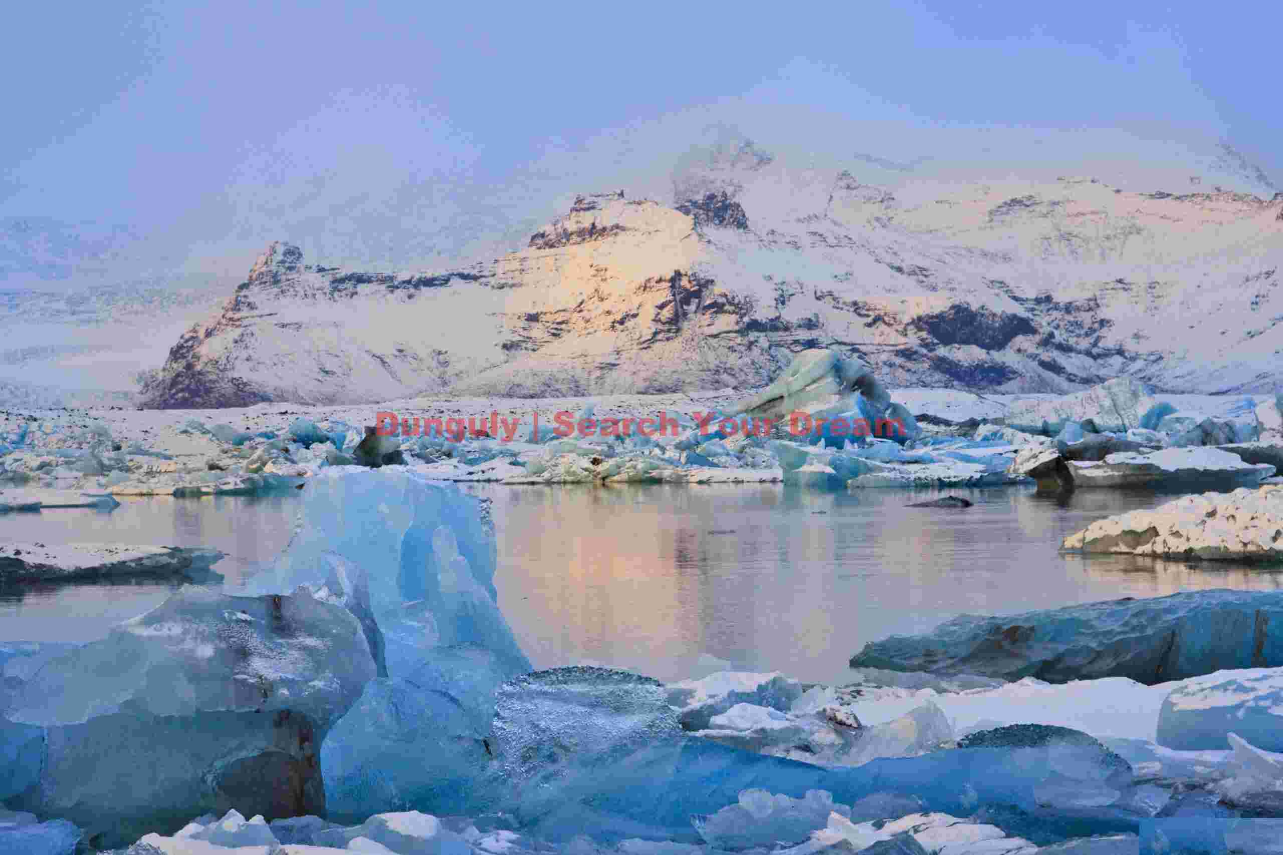 Glacial Ice Formation at Mist and a little sunlight