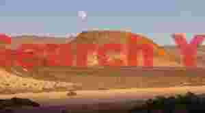 Moonrise Over Colored Hillside at Sunset - Emigrant Peak Variation
