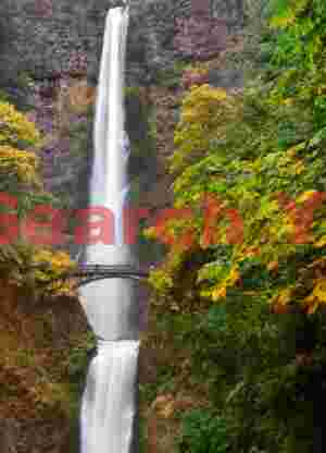 Multnomah Falls And Benson Bridge, Columbia River Gorge, Oregon
