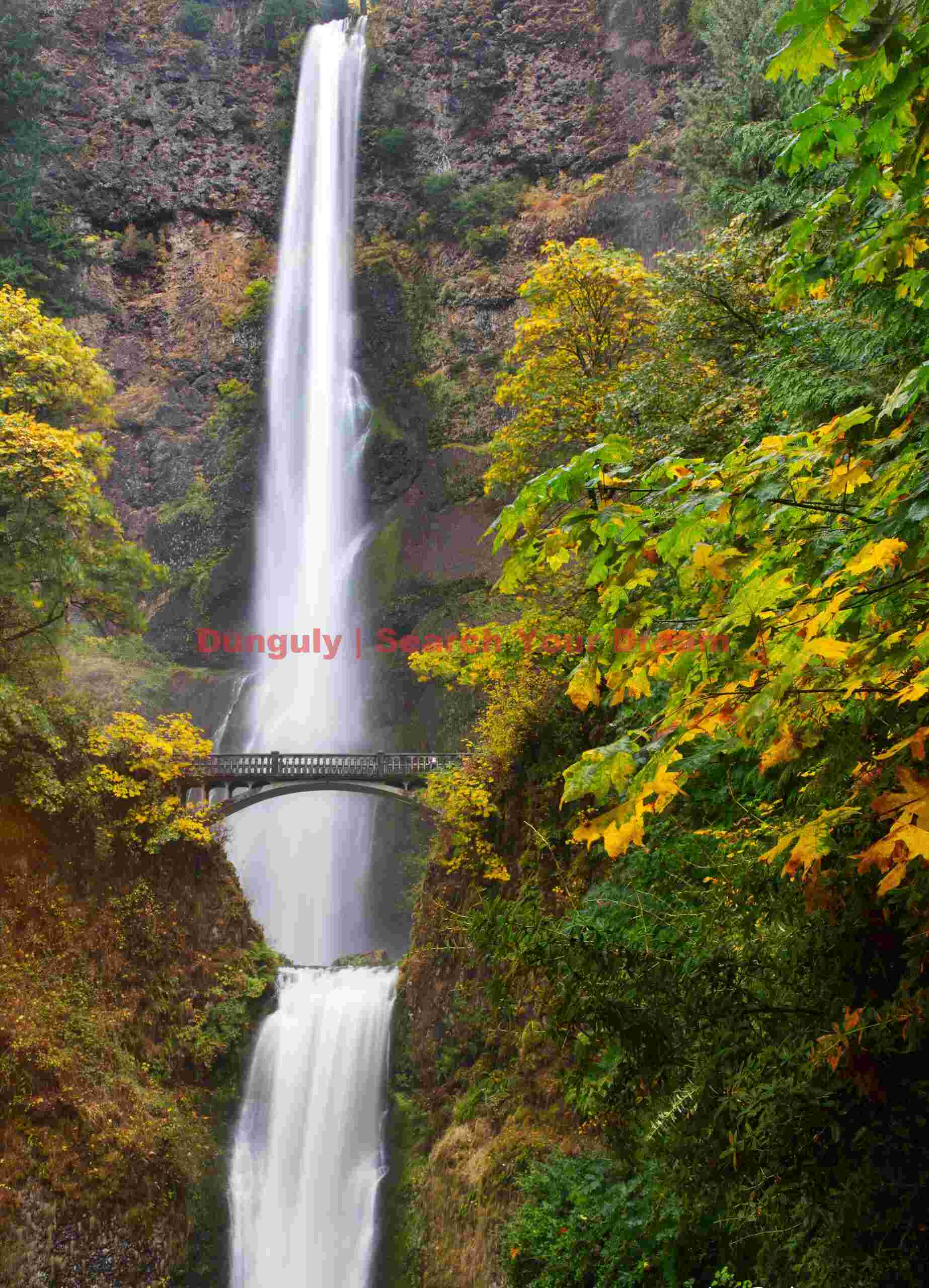 Multnomah Falls And Benson Bridge, Columbia River Gorge, Oregon