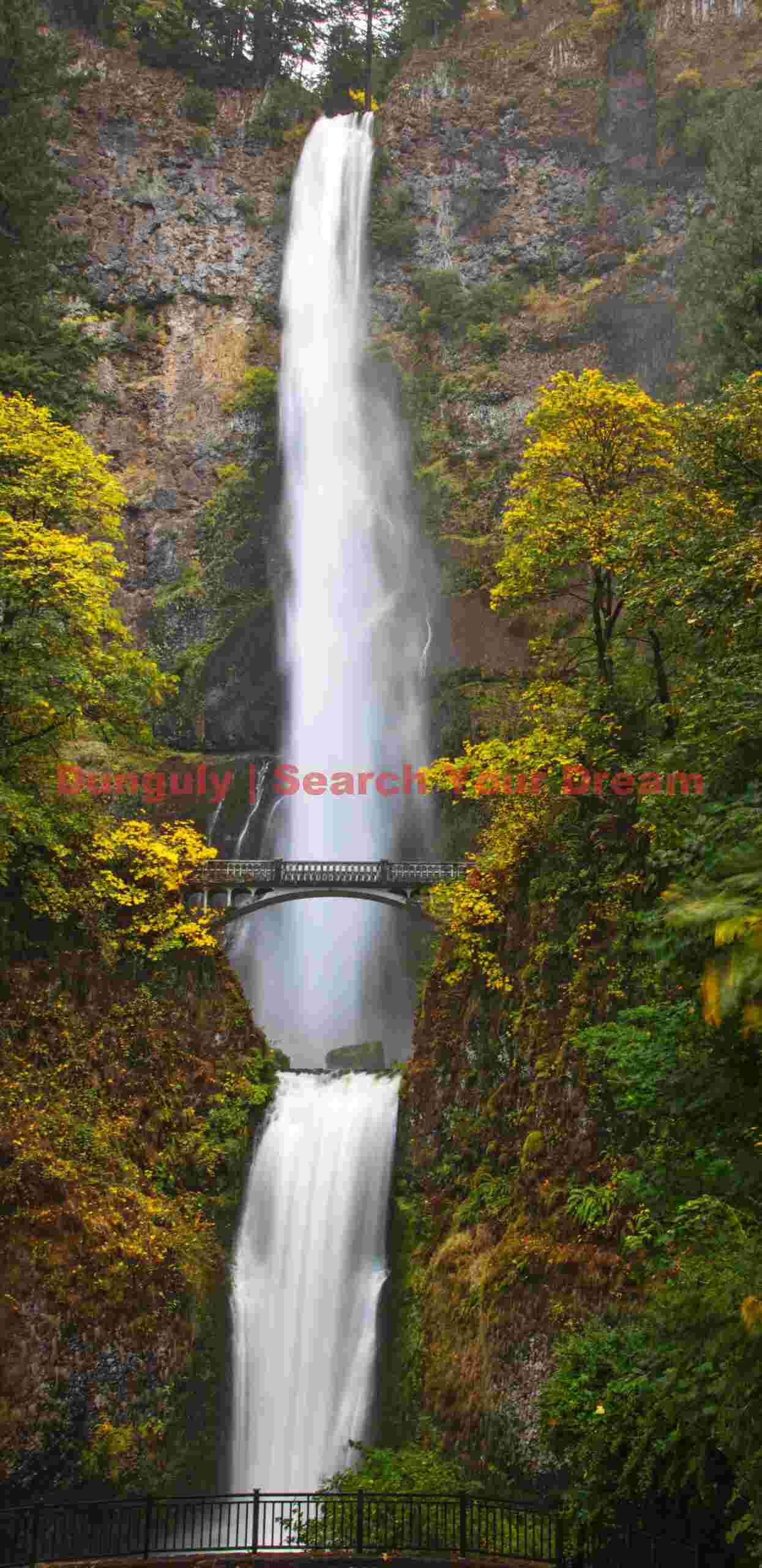 Multnomah Falls Vertical Pano, Columbia River Gorge, Oregon