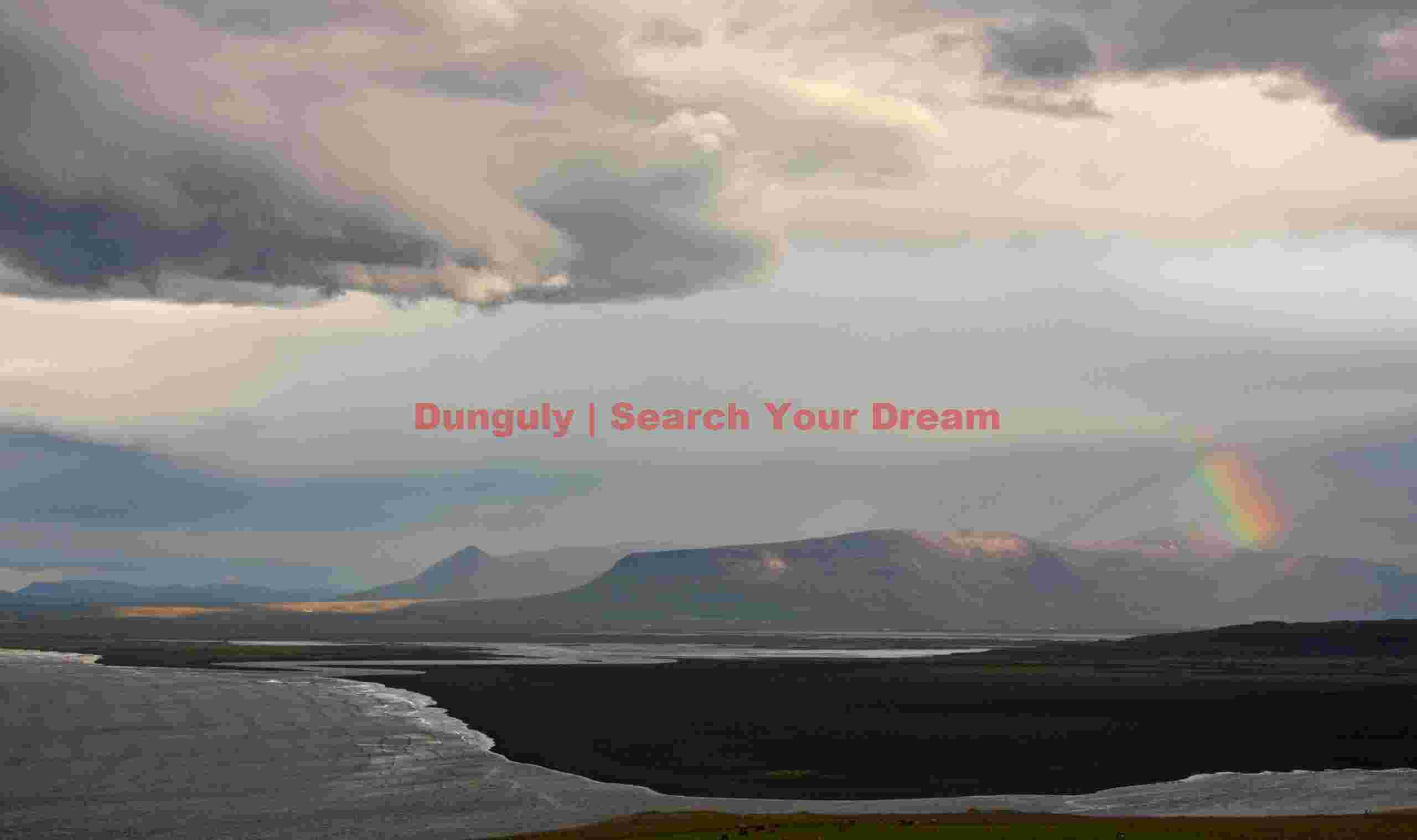 Partial rainbow and estuary, West Iceland