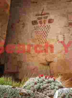 Pointillist Figure and Flowering Cactus at Snake Gulch