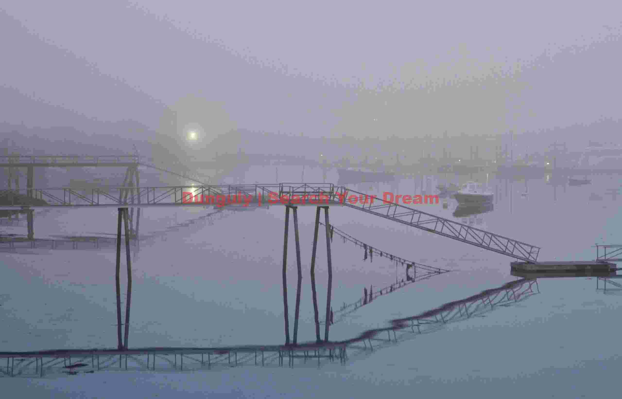 Pre-Dawn Mist Over Southwest Harbor on Mt. Desert Island