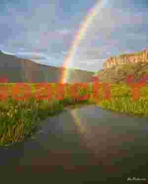 Rainbow reflection, Gulfoss