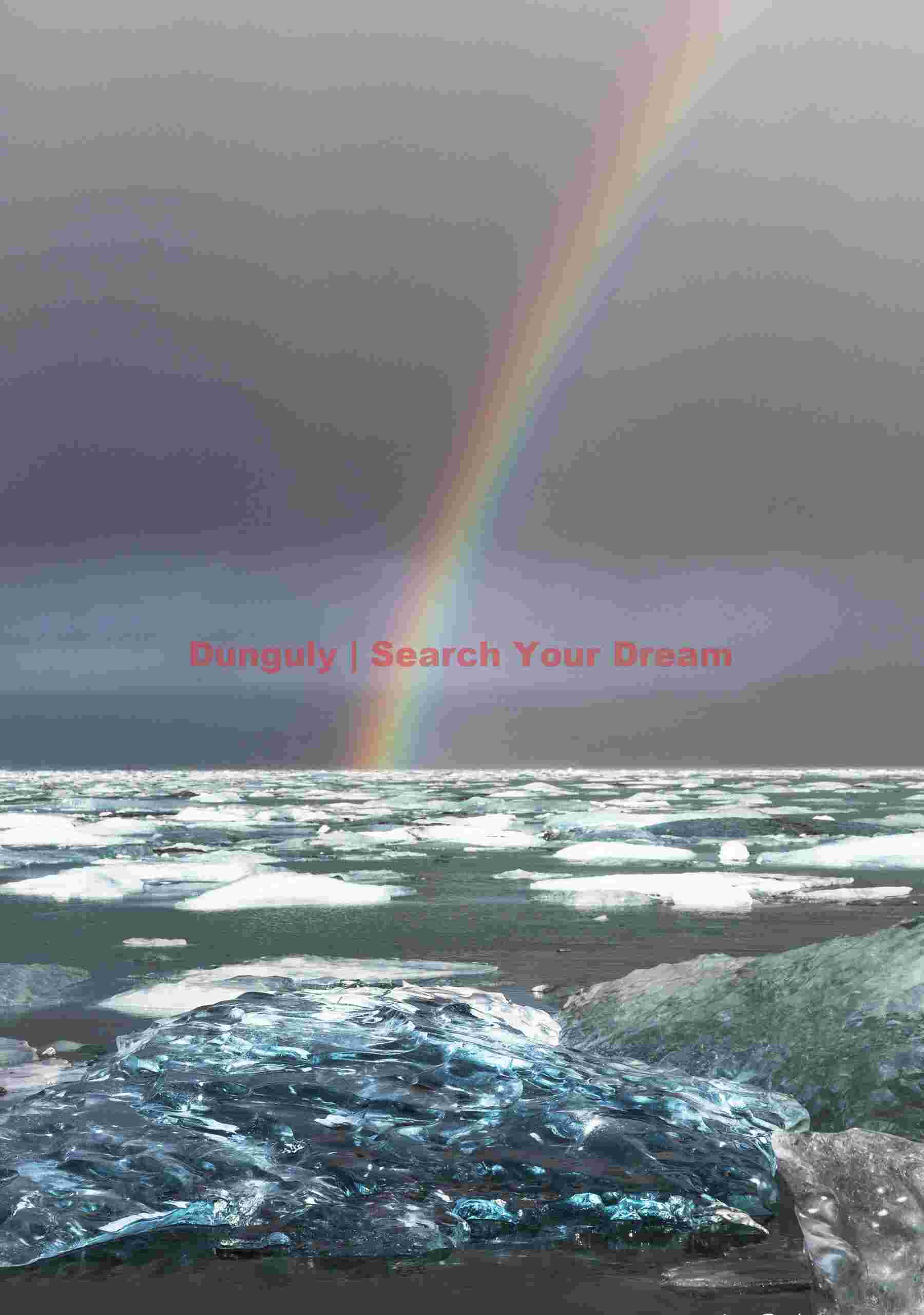 Rainbow's end and crystal blue Jökelberg; Jökulsárlón Lagoon, South Iceland