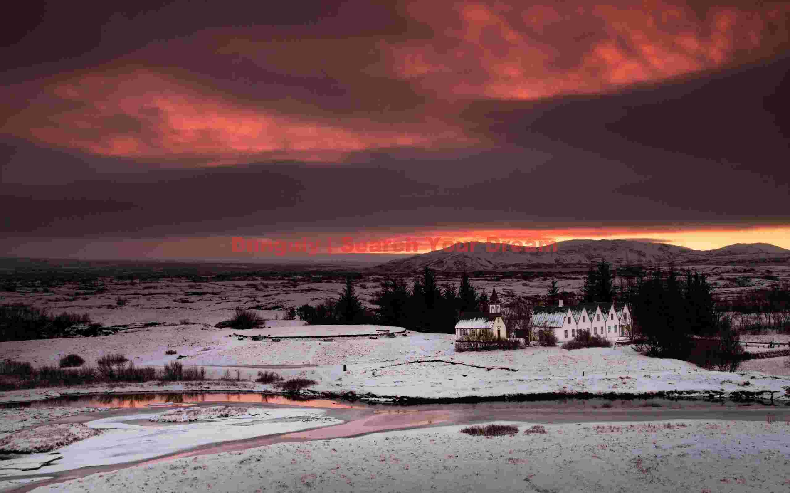 Red sky in the morning over Pingvellir